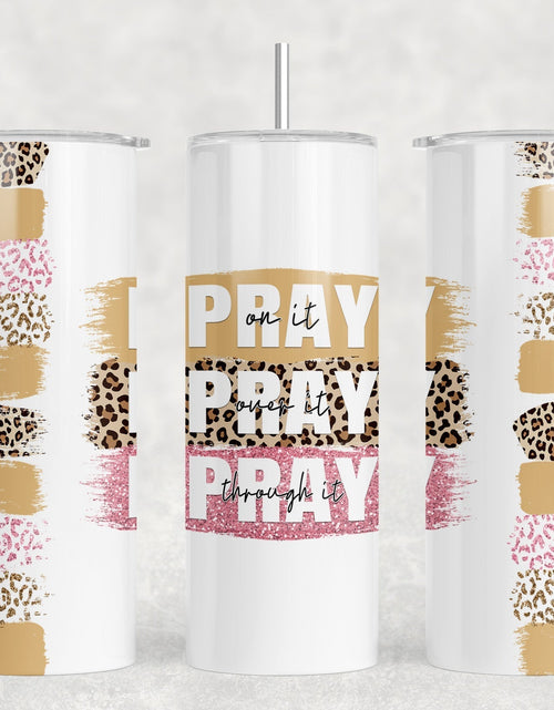 Load image into Gallery viewer, Pray - 20 oz Steel Skinny Tumbler - Optional Blue Tooth Speaker - Speaker Color will Vary by Rowdy Ridge Co
