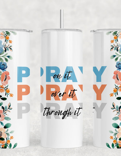 Load image into Gallery viewer, Pray - 20 oz Steel Skinny Tumbler - Optional Blue Tooth Speaker - Speaker Color will Vary by Rowdy Ridge Co
