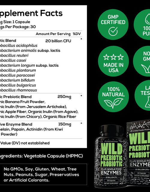Load image into Gallery viewer, Wild Prebiotics Probiotics &amp; Digestive Enzymes - 20 Billion CFU by Wild Foods
