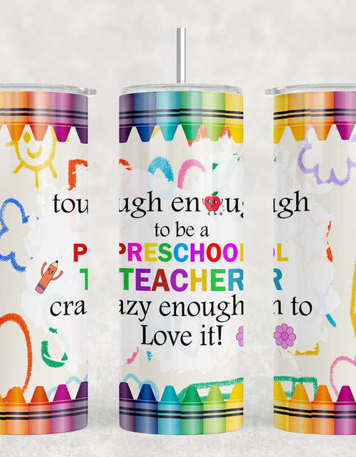 Load image into Gallery viewer, Preschool Teacher - 20 oz Steel Skinny Tumbler - Optional Blue Tooth Speaker - Speaker Color will Vary by Rowdy Ridge Co
