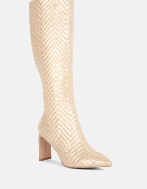 Load image into Gallery viewer, prinkles quilted italian block heel calf boots by London Rag
