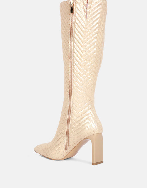 Load image into Gallery viewer, prinkles quilted italian block heel calf boots by London Rag
