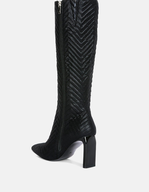 Load image into Gallery viewer, prinkles quilted italian block heel calf boots by London Rag
