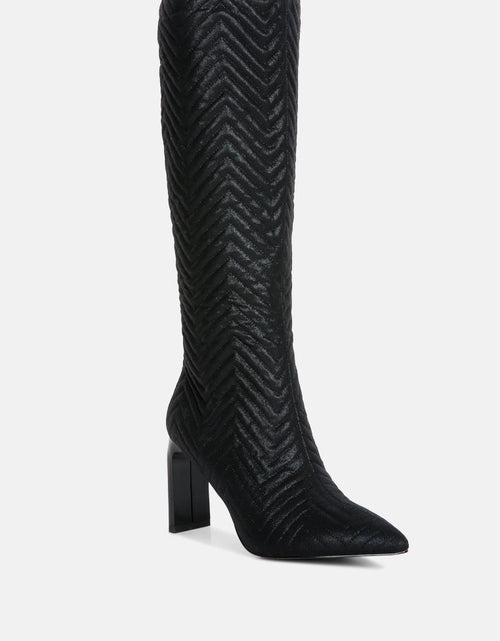 Load image into Gallery viewer, prinkles quilted italian block heel calf boots by London Rag
