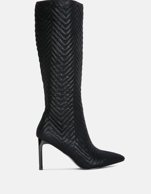 Load image into Gallery viewer, prinkles quilted italian block heel calf boots by London Rag
