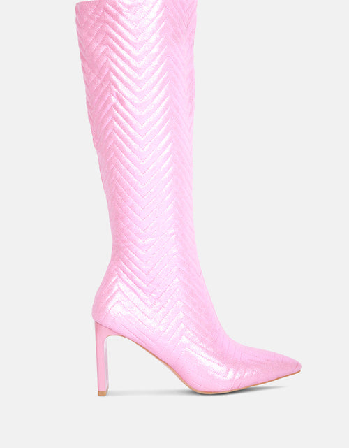 Load image into Gallery viewer, prinkles quilted italian block heel calf boots by London Rag
