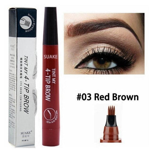 Load image into Gallery viewer, 4 TIP Eyebrow Tattoo Pen - Microblading Eyebrow Pen with a Micro-Fork Tip Applicator Creates Natural Looking Brows Effortlessly by Js House

