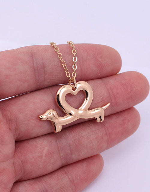 Load image into Gallery viewer, Dachshund Heart Shape Necklace by Dach Everywhere
