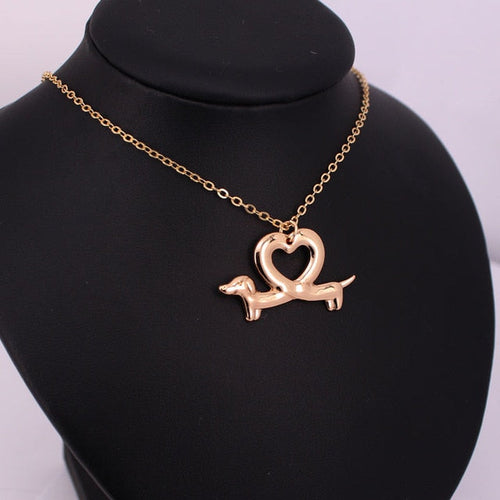 Load image into Gallery viewer, Dachshund Heart Shape Necklace by Dach Everywhere

