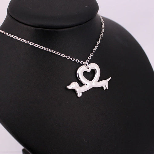 Load image into Gallery viewer, Dachshund Heart Shape Necklace by Dach Everywhere
