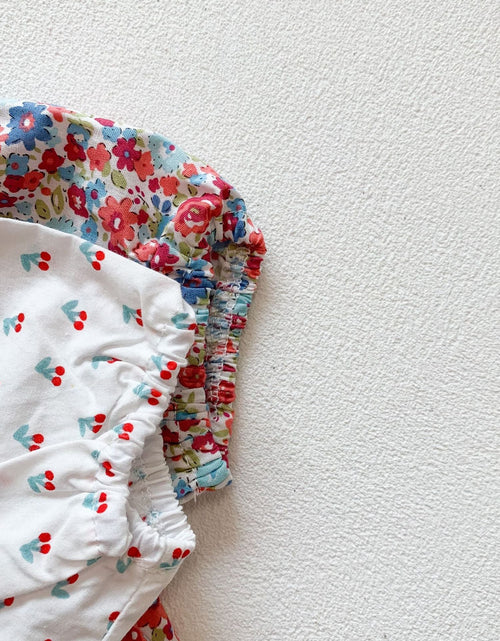 Load image into Gallery viewer, Baby Girl Doll Collar Floral Print Dress Combo Floral Print Shorts In Sets Summer Outfit Wearing by MyKids-USA™
