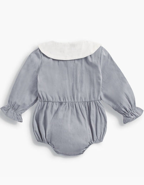 Load image into Gallery viewer, Baby Girl Doll Collar Design Solid Color Long Sleeve Onesies With Buttons by MyKids-USA™
