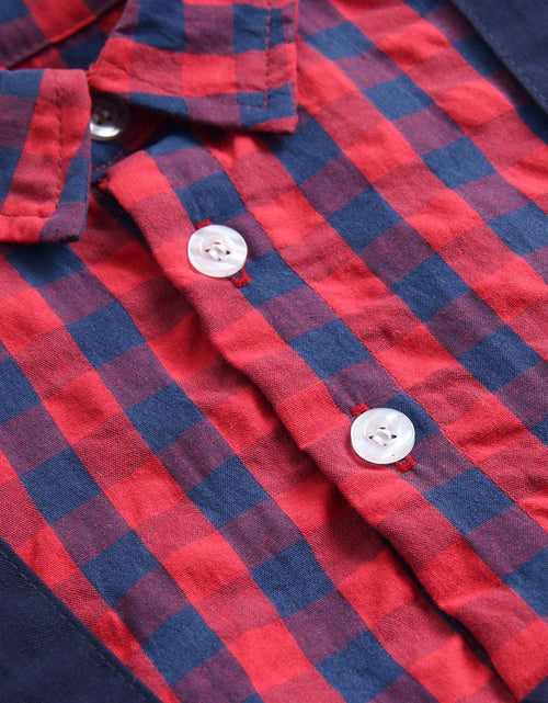 Load image into Gallery viewer, Baby Boy 1pcs Plaid Pattern False 1 Pieces Design Lapel Bodysuit Onesies by MyKids-USA™
