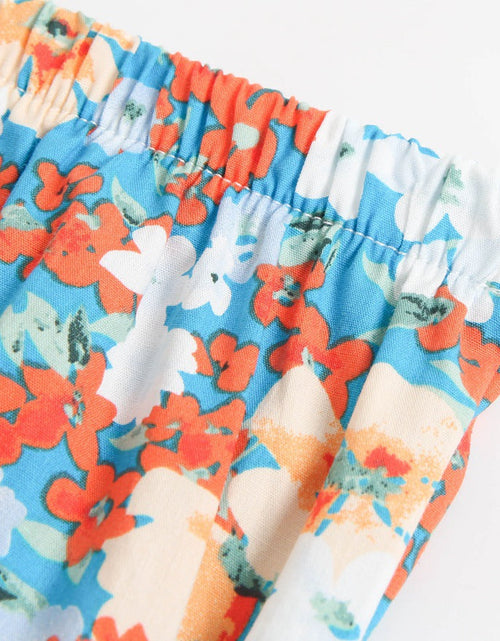 Load image into Gallery viewer, Baby Girl Floral Print Sleeveless Tops Combo Shorts Sets In Summer by MyKids-USA™
