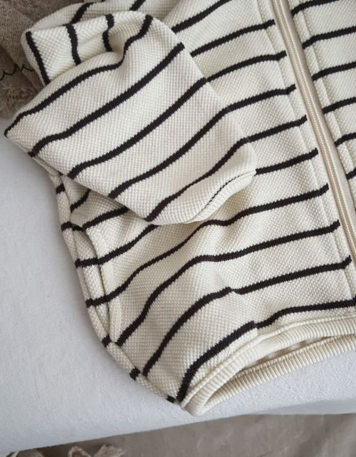 Load image into Gallery viewer, Baby Striped Pattern Single Breasted Design Long Sleeve Coat With Hat by MyKids-USA™
