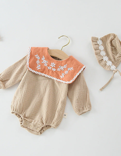 Load image into Gallery viewer, Baby Girl Floral Embroidery Pattern Long Sleeves Autumn Princess Bodysuit With Hat by MyKids-USA™
