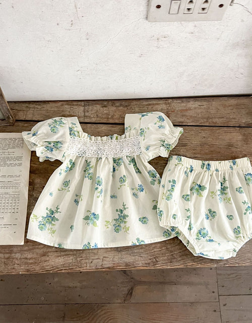 Load image into Gallery viewer, Baby Girl Flower Pattern Square Neck Onesies &amp; Sets by MyKids-USA™
