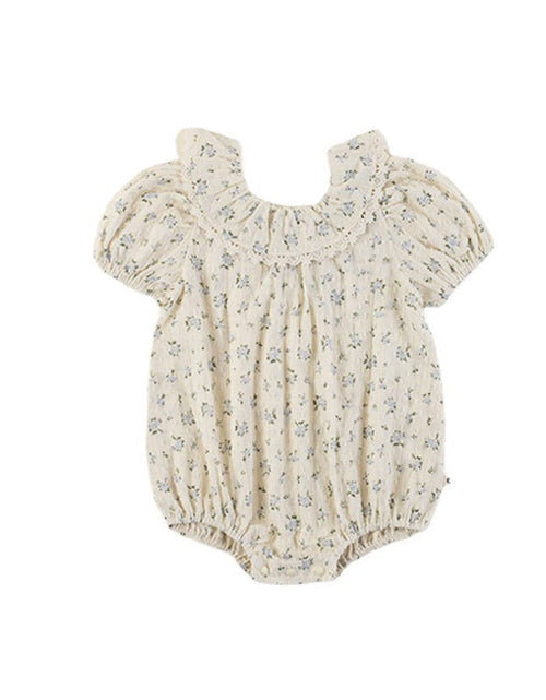 Load image into Gallery viewer, Baby Girl Flower Pattern Flying Sleeves Onesies &amp; Clothing Sets With Headband by MyKids-USA™
