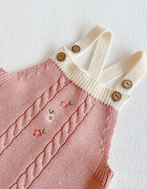 Load image into Gallery viewer, Baby Girl 1pcs Crochet Knitting Graphic Contrast Onesies &amp; Floral Embroidered Cardigan Sets by MyKids-USA™
