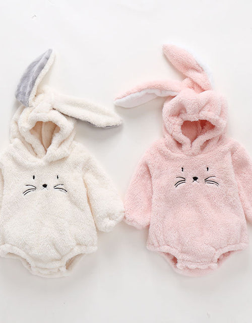 Load image into Gallery viewer, Baby Embroidered Pattern Rabbit Ear Design Thickened Onesies Bodysuit by MyKids-USA™
