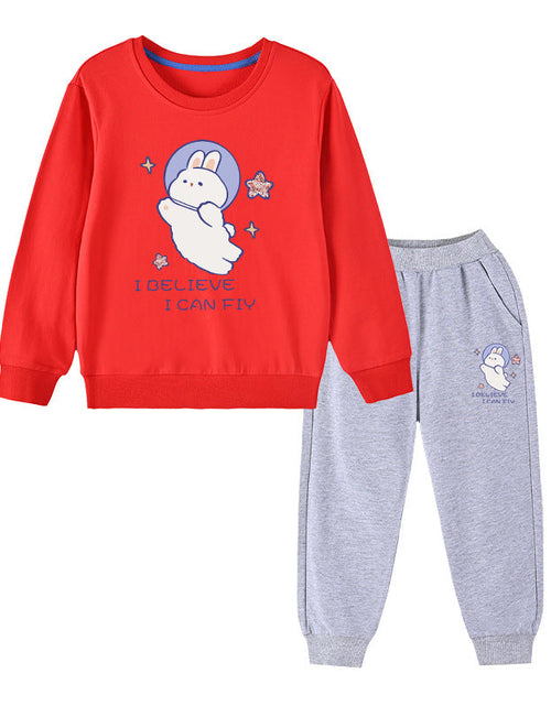 Load image into Gallery viewer, Baby Girl Cute Bunny Graphic Hoodie Combo Loose Trousers Soft Cotton Sets by MyKids-USA™
