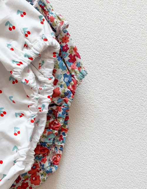 Load image into Gallery viewer, Baby Girl Doll Collar Floral Print Dress Combo Floral Print Shorts In Sets Summer Outfit Wearing by MyKids-USA™
