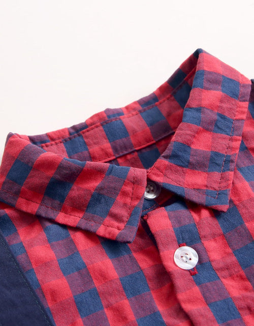 Load image into Gallery viewer, Baby Boy 1pcs Plaid Pattern False 1 Pieces Design Lapel Bodysuit Onesies by MyKids-USA™
