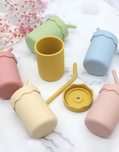 Load image into Gallery viewer, Baby Food Grade Silicone Straw Water Cup Training Leakproof Drop Resistant Drinking Cups by MyKids-USA™
