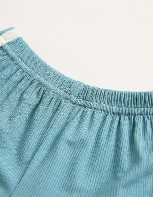 Load image into Gallery viewer, Baby Solid Color Neck Color Matching Design Sports Sets In Summer by MyKids-USA™
