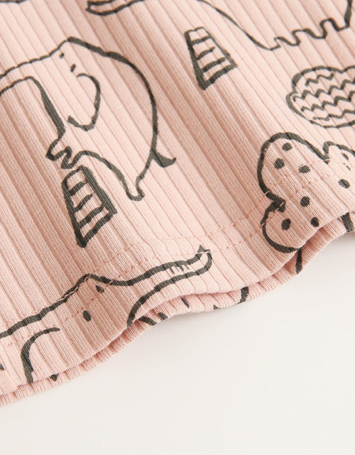 Load image into Gallery viewer, Baby Solid Color Animal Print Pattern T-Shirt Combo Shorts In Summer Sets by MyKids-USA™
