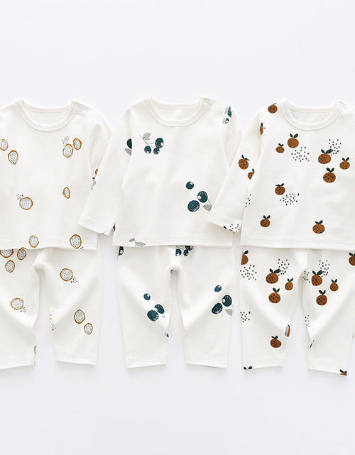 Load image into Gallery viewer, Baby 1pcs Allover Fruit Graphic Long Sleeve Bottoming Shirt &amp; Trousers Sets by MyKids-USA™
