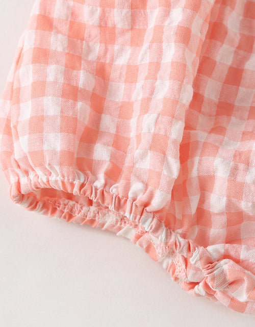 Load image into Gallery viewer, Baby Girl 1pcs Plaid Pattern Contrast Tape Lapel Design Combo Shorts Sets by MyKids-USA™
