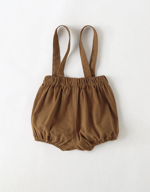 Load image into Gallery viewer, Baby Girl Solid Color Tee Combo Denim Strap Shorts 1-Piece Sets by MyKids-USA™

