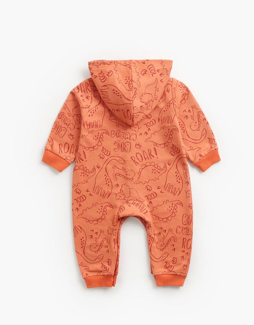 Load image into Gallery viewer, Baby Cartoon Dinosaur Graphic Snap Button Thin Style Rompers With Hat by MyKids-USA™

