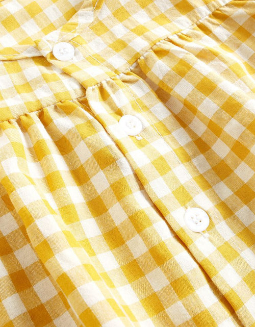 Load image into Gallery viewer, Baby Girl Plaid Pattern Single Breasted Design Shirt Combo Shorts Sets by MyKids-USA™
