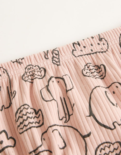 Load image into Gallery viewer, Baby Solid Color Animal Print Pattern T-Shirt Combo Shorts In Summer Sets by MyKids-USA™
