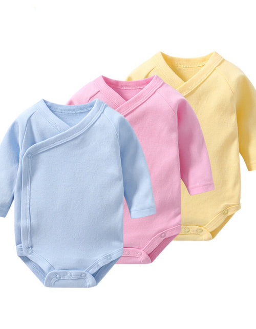 Load image into Gallery viewer, Baby Multi Color Bias Placket With Slanting Button Long Sleeve Onesies by MyKids-USA™
