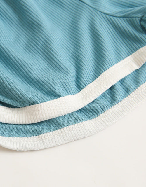 Load image into Gallery viewer, Baby Solid Color Neck Color Matching Design Sports Sets In Summer by MyKids-USA™
