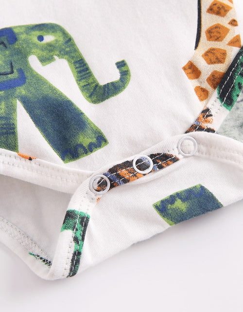 Load image into Gallery viewer, Baby Boy And Girl Animal Print Short-Sleeved O-Neck Lovely Onesies In Summer by MyKids-USA™

