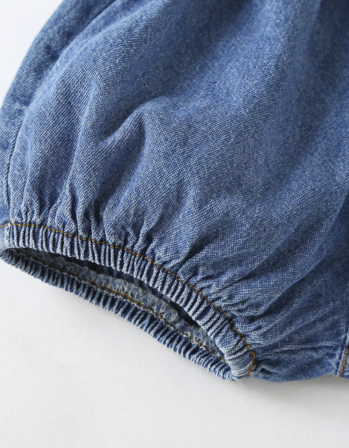 Load image into Gallery viewer, Baby Girl Solid Color Tee Combo Denim Strap Shorts 1-Piece Sets by MyKids-USA™
