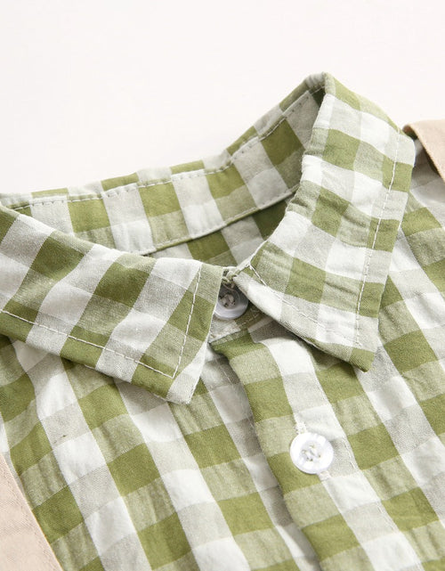 Load image into Gallery viewer, Baby Boy 1pcs Plaid Pattern False 1 Pieces Design Lapel Bodysuit Onesies by MyKids-USA™
