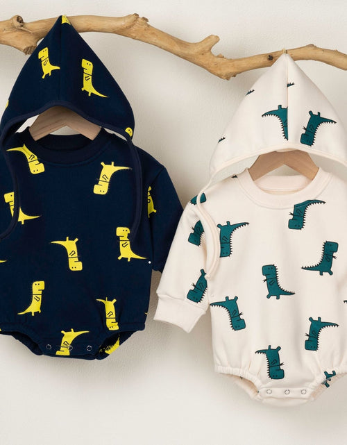 Load image into Gallery viewer, Baby Boy 1pcs Cartoon Dinosaur Pattern Long Sleeves O-Neck Bodysuit &amp; Hats by MyKids-USA™
