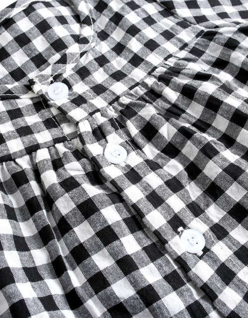 Load image into Gallery viewer, Baby Girl Plaid Pattern Single Breasted Design Shirt Combo Shorts Sets by MyKids-USA™
