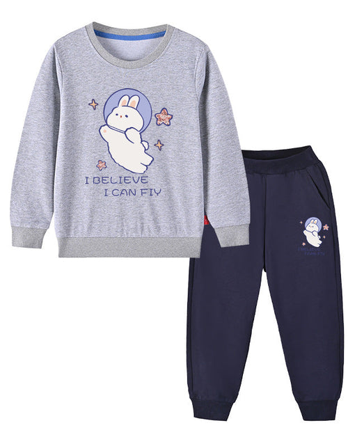 Load image into Gallery viewer, Baby Girl Cute Bunny Graphic Hoodie Combo Loose Trousers Soft Cotton Sets by MyKids-USA™
