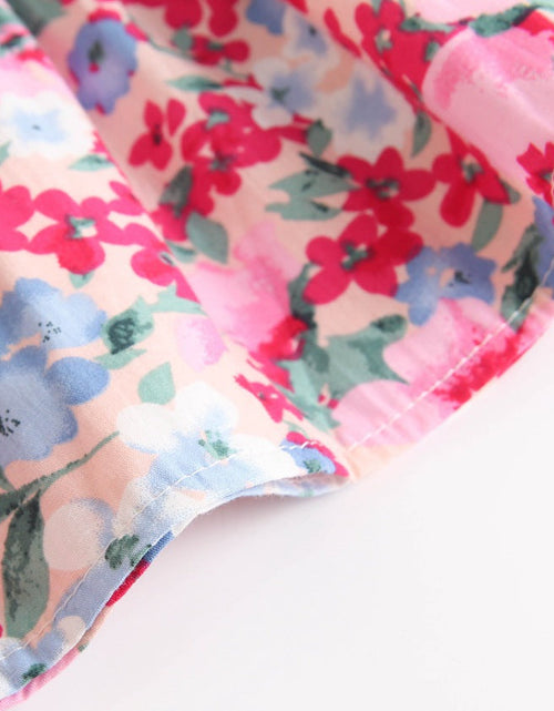 Load image into Gallery viewer, Baby Girl Floral Print Sleeveless Tops Combo Shorts Sets In Summer by MyKids-USA™
