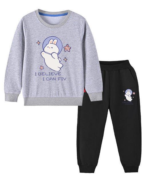 Load image into Gallery viewer, Baby Girl Cute Bunny Graphic Hoodie Combo Loose Trousers Soft Cotton Sets by MyKids-USA™
