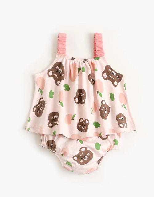 Load image into Gallery viewer, Baby Girl Floral Print Pattern Sleeveless Tops Combo Shorts 2-Pieces Sets In Summer by MyKids-USA™

