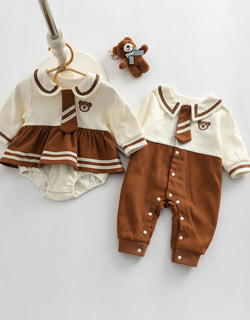 Load image into Gallery viewer, Baby Girl Cartoon Bear Embroidered Pattern College Style Kids Valentine’s Day Clothes by MyKids-USA™

