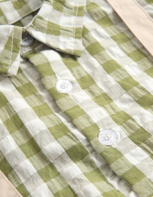 Load image into Gallery viewer, Baby Boy 1pcs Plaid Pattern False 1 Pieces Design Lapel Bodysuit Onesies by MyKids-USA™

