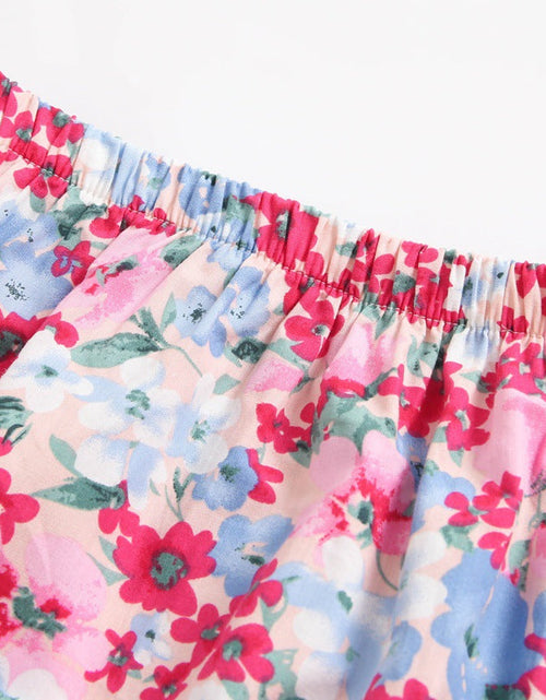 Load image into Gallery viewer, Baby Girl Floral Print Sleeveless Tops Combo Shorts Sets In Summer by MyKids-USA™

